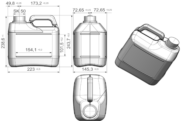 Μπιτόνι νέου τύπου 5L - 1 Παλέτα (294 τεμ.) - Image 2