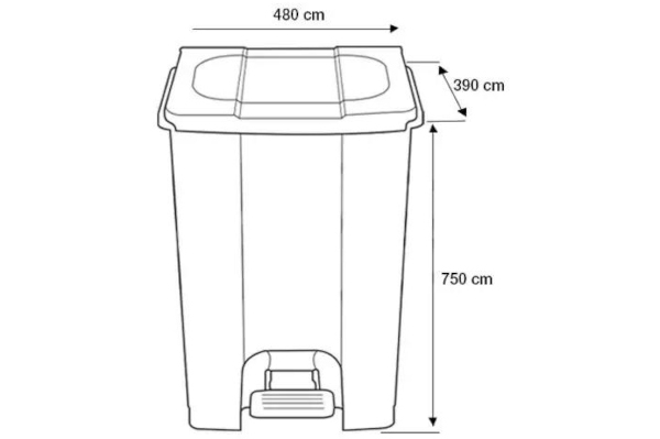 Medical Waste Bin Pedal-Operated 80 Liters Smart eco friendly - Image 2