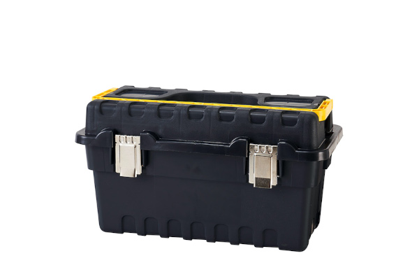 Plastic toolbox strongo eco metal with ergonomic handle 233x458x247mm - Image 2