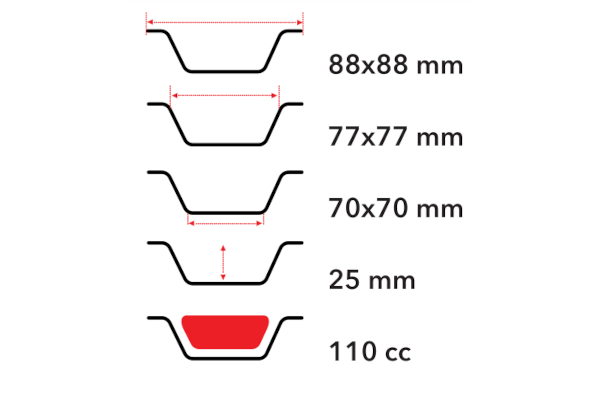 Kontejner ushqimi alumini Smoothwall 110 ml - Figura 2