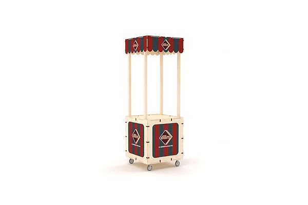 Assembled Wooden Square Display Stand with Awning - Image 2